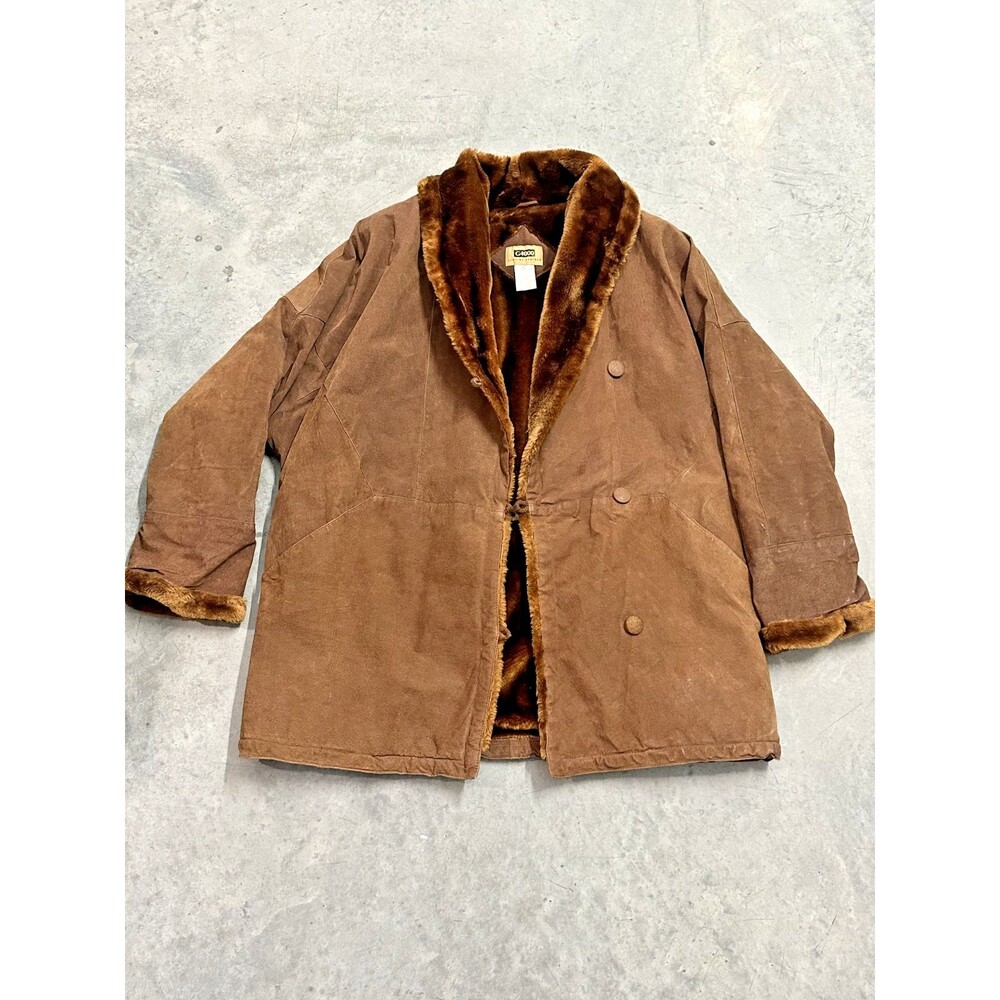 Vintage G4000  80's/90's Womans Genuine Leather fur coat Size Large
